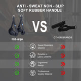 Mânere ergonomice pentru benzi elastice și scripete fitness HXD-ERGO cu inel D metalic, set 2 buc