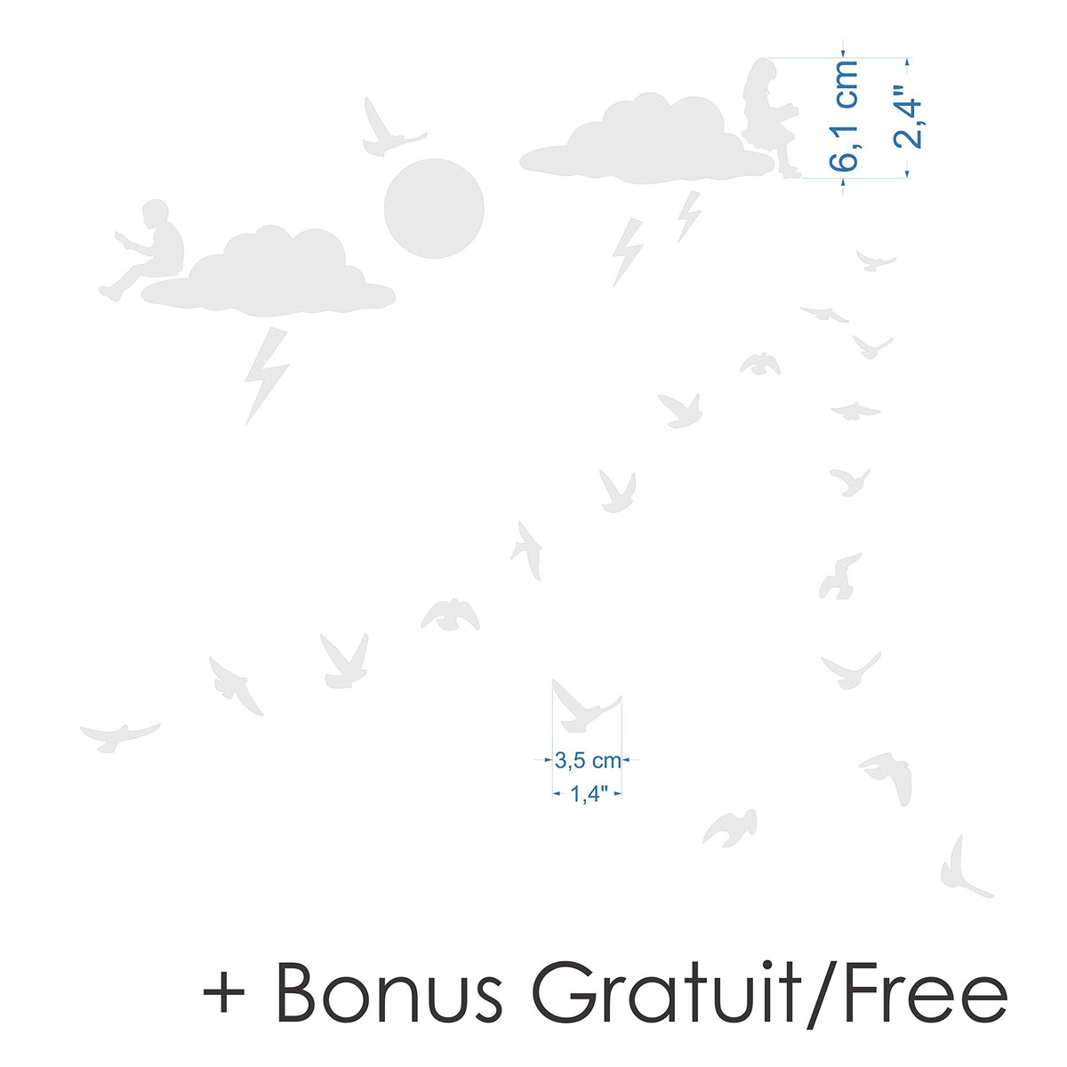Anti-Collision Window Stickers 20-Pack Cloud Decals Prevent Bird Strikes – Translucent