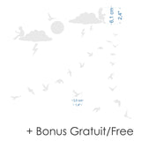 Anti-Collision Window Stickers 20-Pack Cloud Decals Prevent Bird Strikes – Translucent