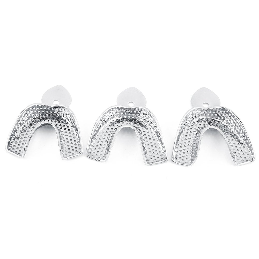Dental Impression Trays Stainless Steel Autoclavable Upper & Lower – 6pcs