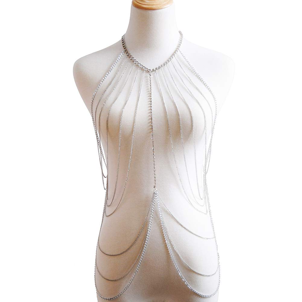 Lanț decorativ de corp pentru damă stratificat pentru plajă și bikini – Auriu