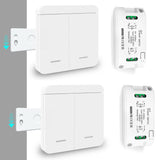 Tedeligo wireless light switch set, removable wireless wall switch transmitter, 100 m wireless control range for lighting devices up to 2300 W, no wiring required, white wireless switch