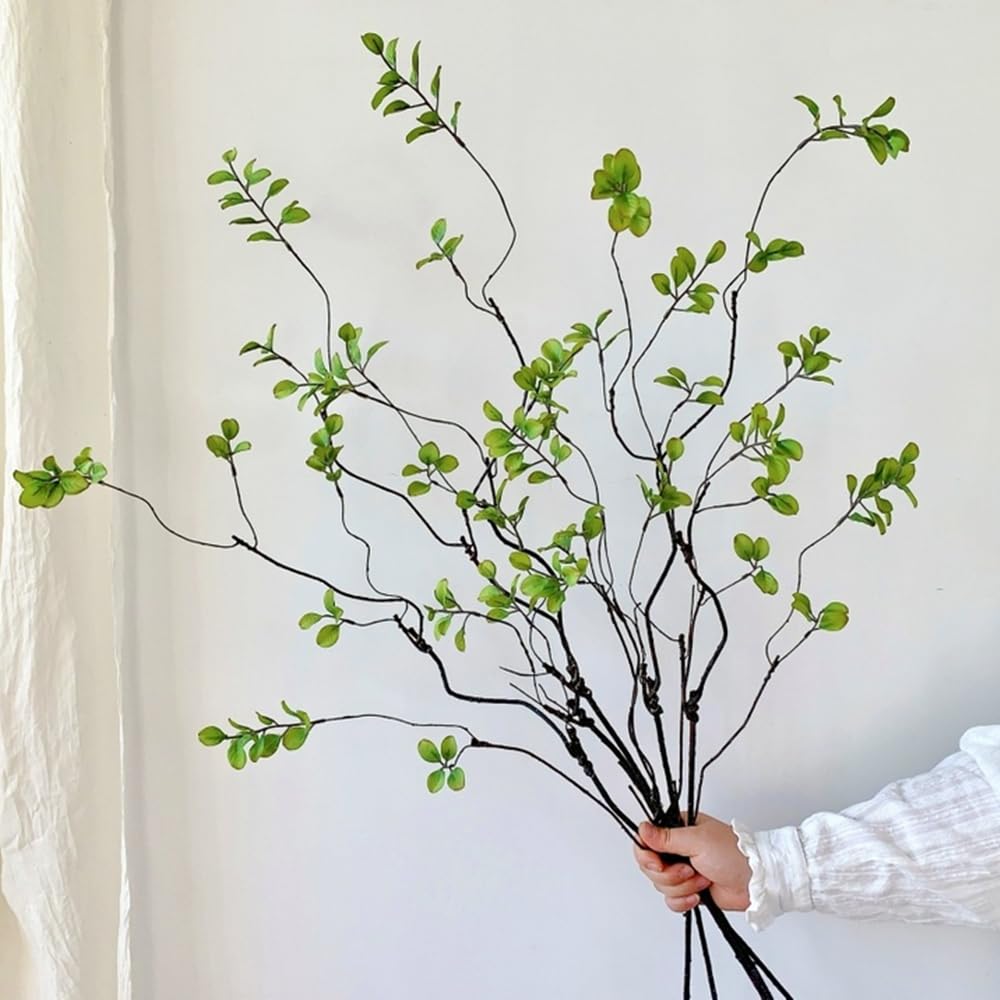Artificial Ficus Branches 90cm 5-Pack for Vase Home Decoration – Green