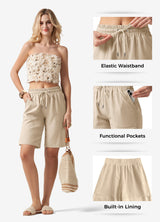 Women's Stretch Straight-Leg Trousers 4 Pockets Belt Loops Office Casual – Brown S 31in