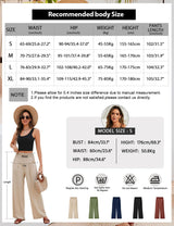 Pantaloni lejeri de vară din bumbac și in cu talie înaltă și buzunare pentru damă