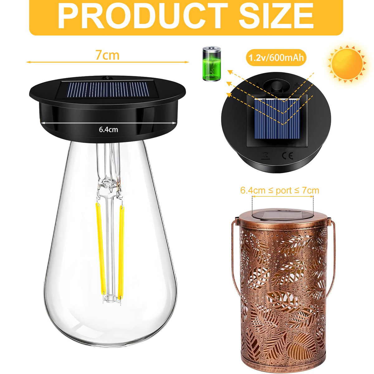 Solar Light Replacement Bulbs 3-pack 7 cm Weatherproof Lantern Bulb – 3 pcs