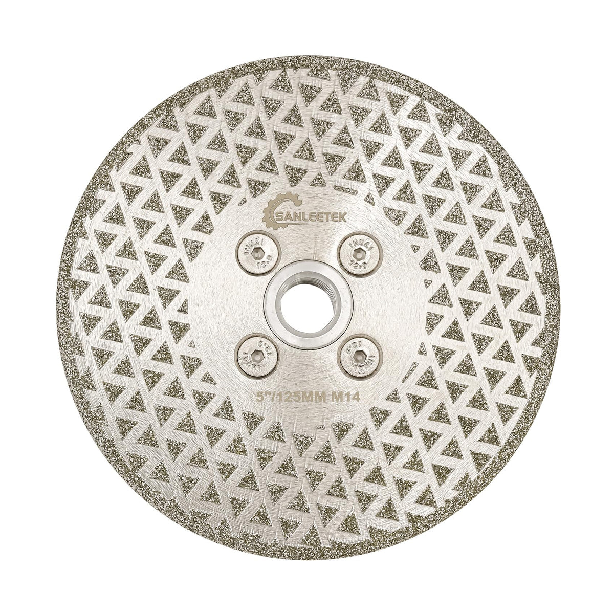 Diamond cutting disc 125mm galvanized saw blades - for cutting and grinding granite, marble, ceramic, porcelain stoneware, tiles, quartz M14 thread SANLEETEK