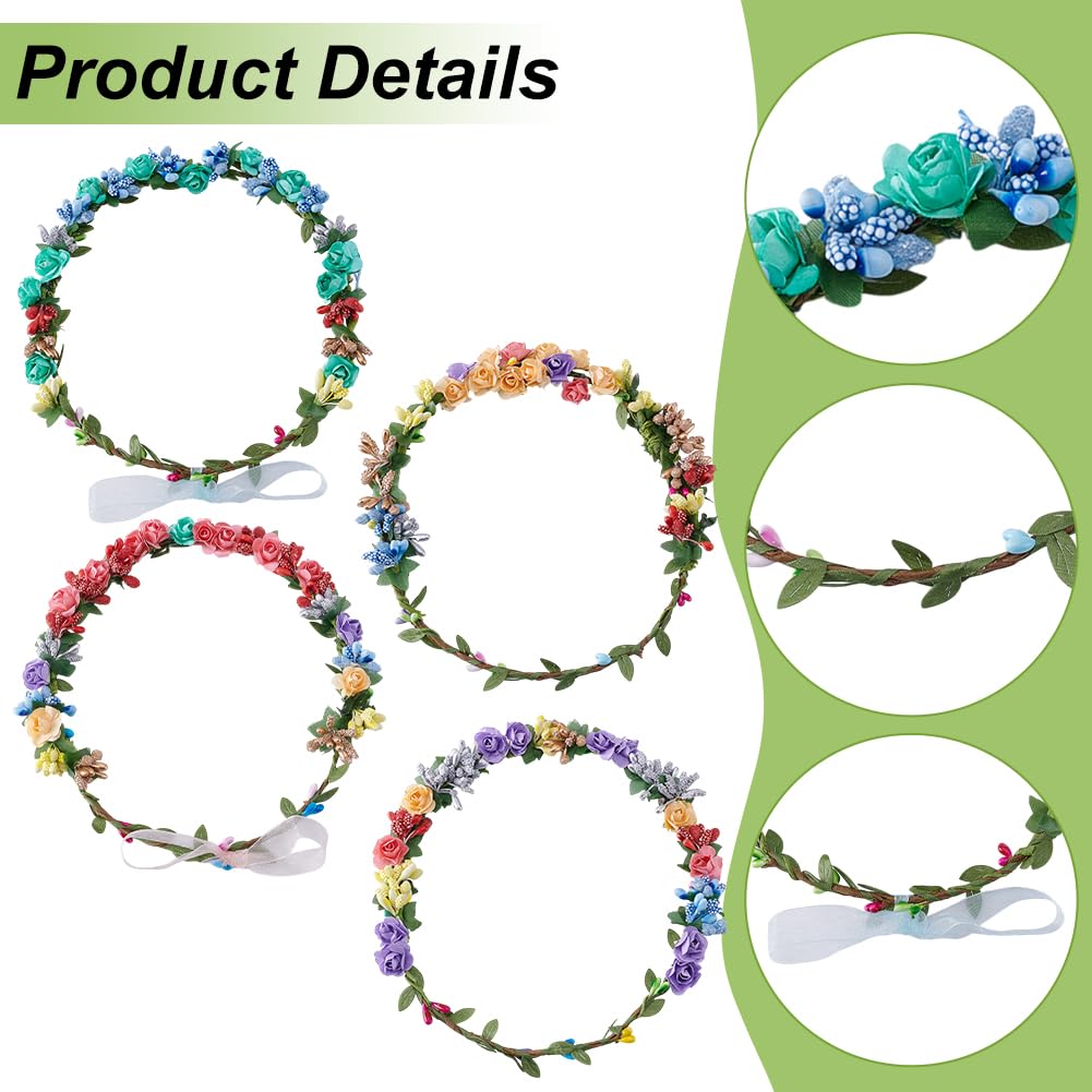 Kit creație 12 coronițe florale și brățări handmade pentru fete – Multicolor