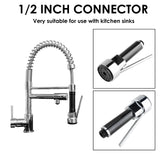 Extendable Kitchen Spray Head 360° Rotating Splash-Free Smooth Flow – Chrome