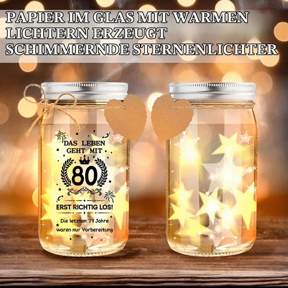 LED Bottle Light 80th Birthday Money Gift Pack – One Pack