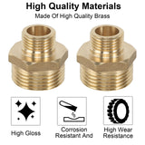 Double nipple reduced 1 inch to 1/2 inch, 2 pieces brass reducing nipple AG/AG connector external thread to external thread for heating drinking water system suitable