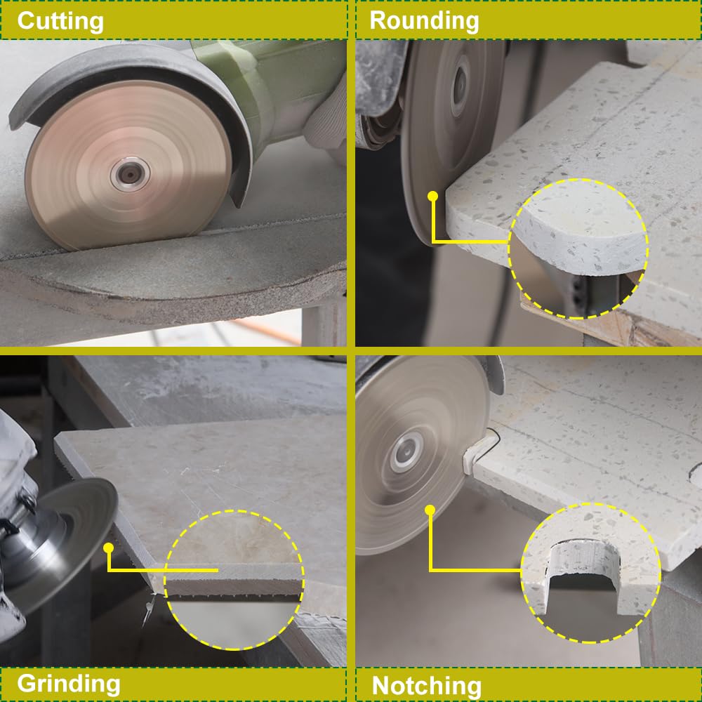 Diamond cutting disc 125mm galvanized saw blades - for cutting and grinding granite, marble, ceramic, porcelain stoneware, tiles, quartz M14 thread SANLEETEK