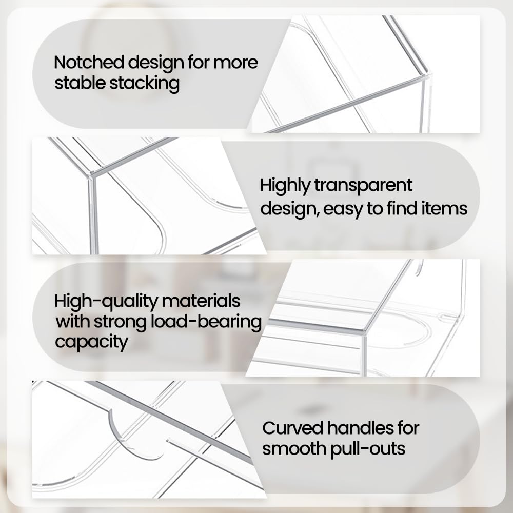 Stackable Transparent Acrylic Cosmetic Organizers – Clear