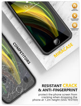 Husă de protecție completă 360 cu folie de sticlă integrată Miracase pentru iPhone SE/8 – Negru