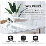 Transparent PVC Tablecloth Waterproof Stain-Resistant Protector 40×80cm - Transparent