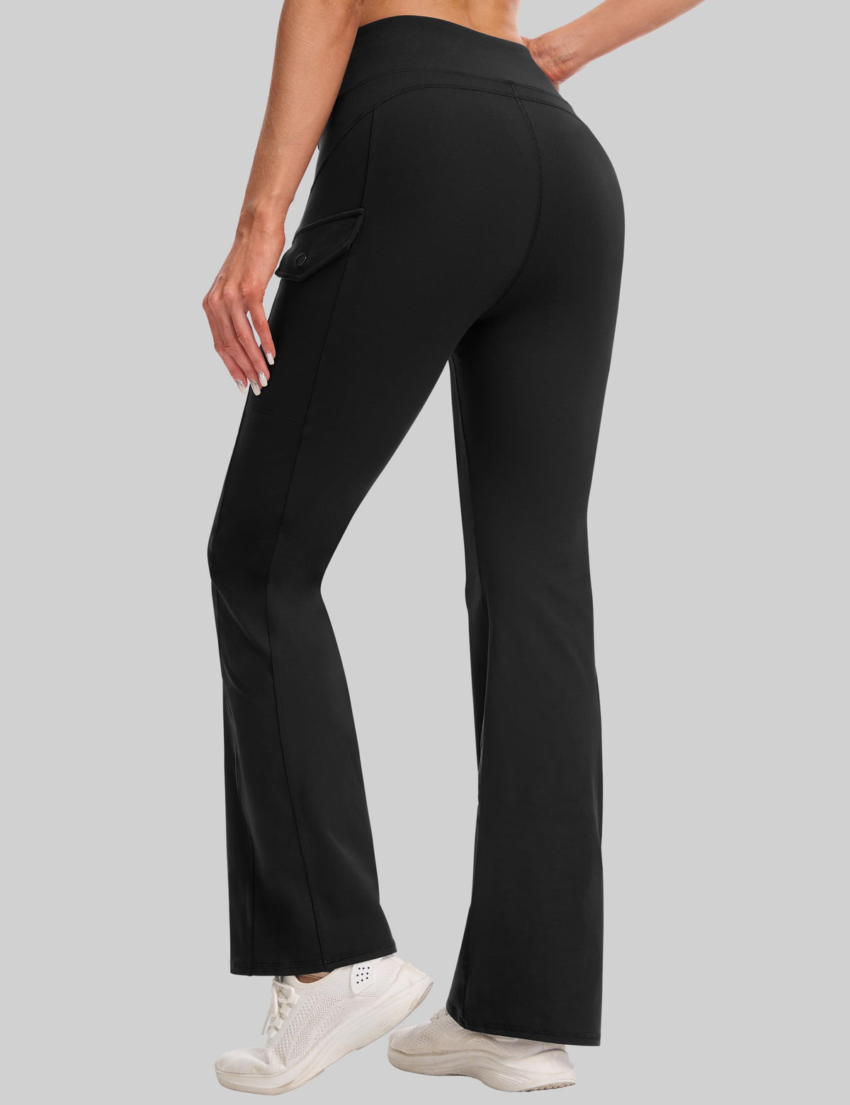 Women's bootcut yoga pants high-waist with pockets flared – With pockets