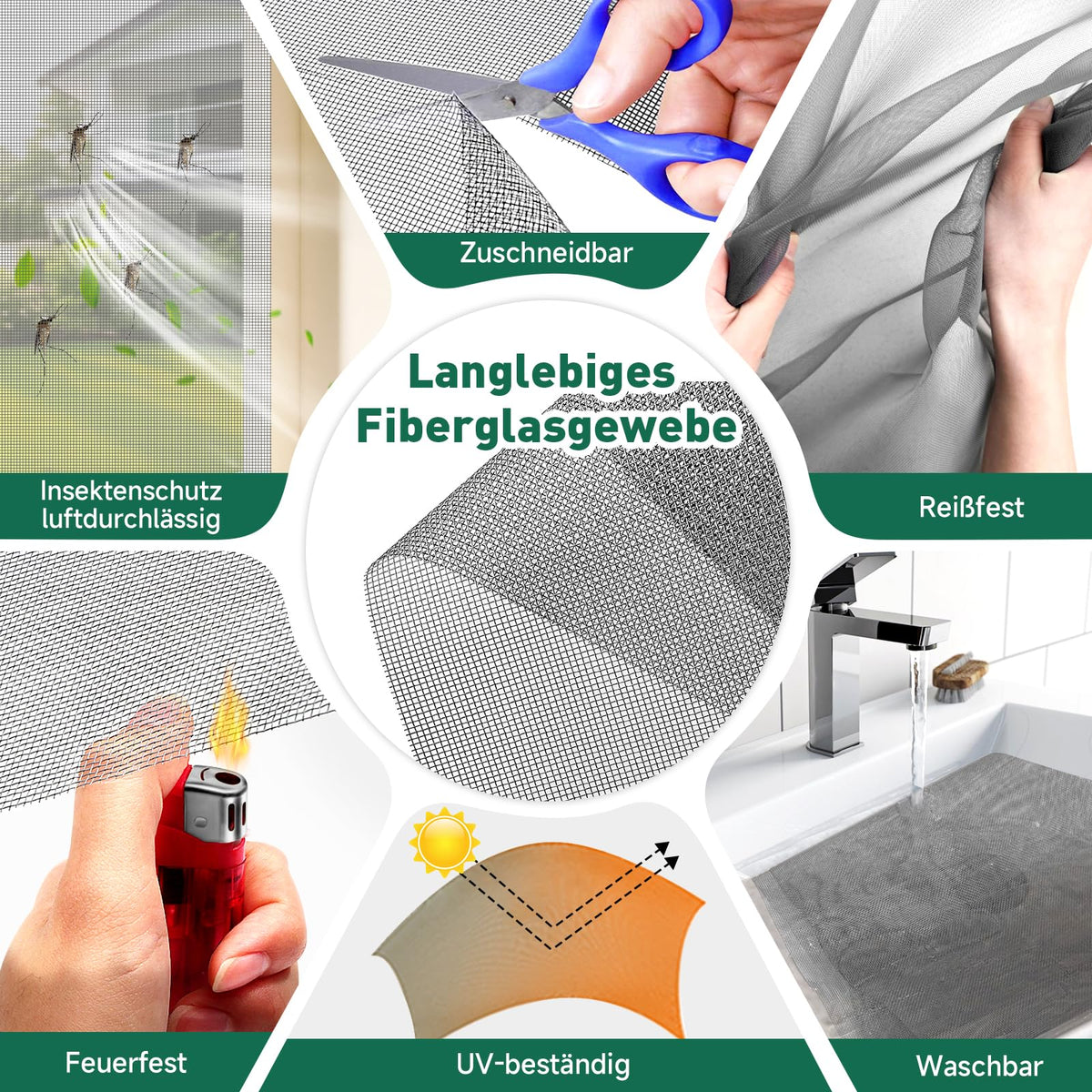 Plasă magnetică anti-insecte pentru geam din fibră de sticlă fără găurire 130x130 cm