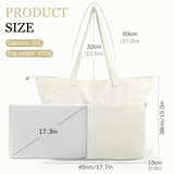 Cord Beach Bag XXL Zipper 17-inch Laptop Compartment – 25L