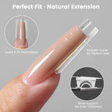 Dual Nail Forms Mold Set 240pcs Transparent Sandwich Polygel – W559-Square