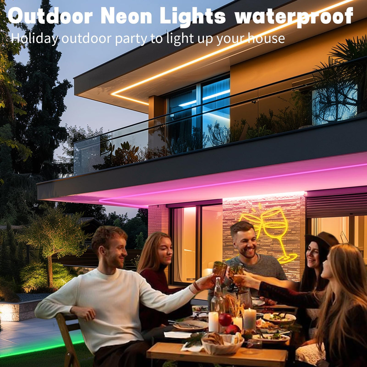 Neon RGB LED Strip USB 5V IP67 Music Sync App & Remote – 2m