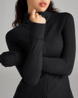 Women's Running Jacket Slim Fit Long Sleeve Mesh Vent – Black XL