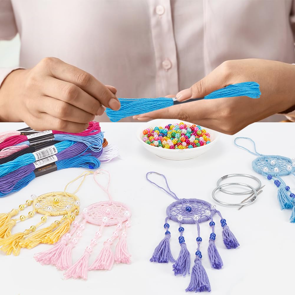 Kit creație 24 mini capcane de vise multicolore pentru dormitor, mașină sau breloc