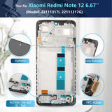 Display LCD de schimb cu touchscreen și ramă RongZy pentru Xiaomi Redmi Note 12 4G 6.67" – Negru