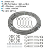 Stainless Steel Cable Set 5/64in with M5 Turnbuckle Hook & Eye – 100ft