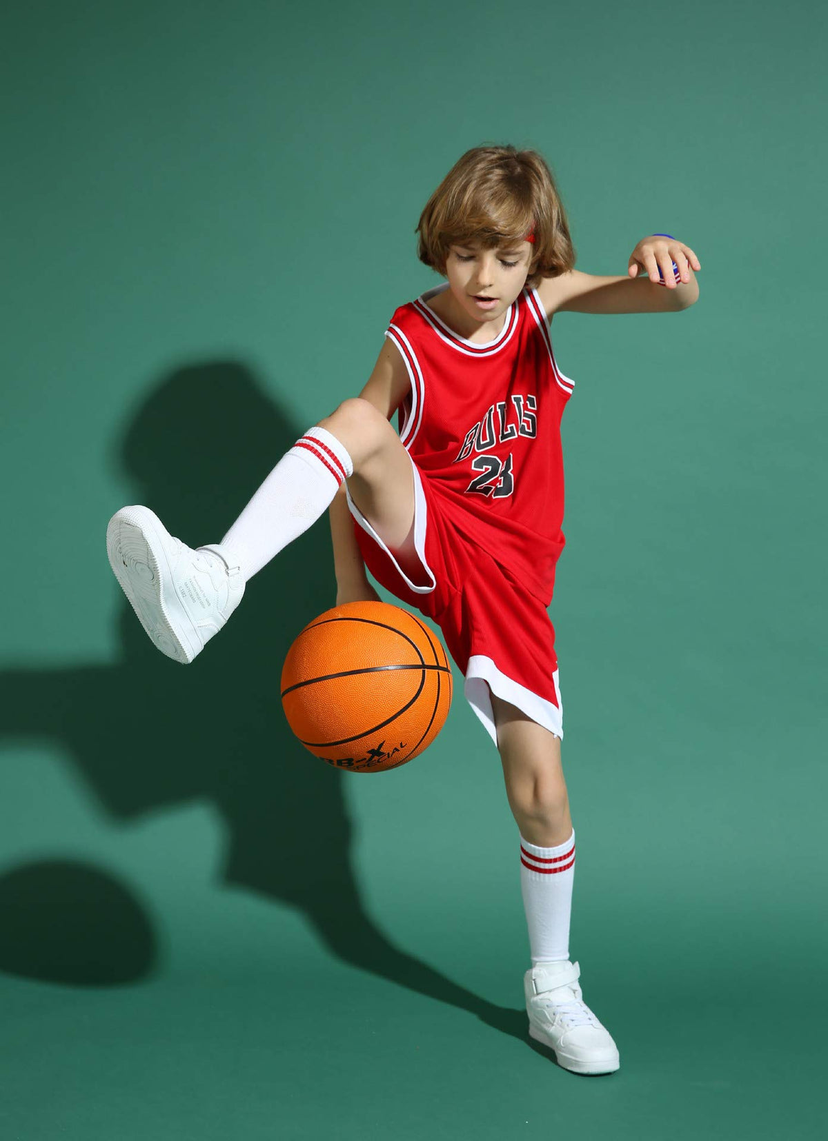 Set echipament baschet băieți maieu și pantaloni scurți – Roșu 13-15 ani (3XL)