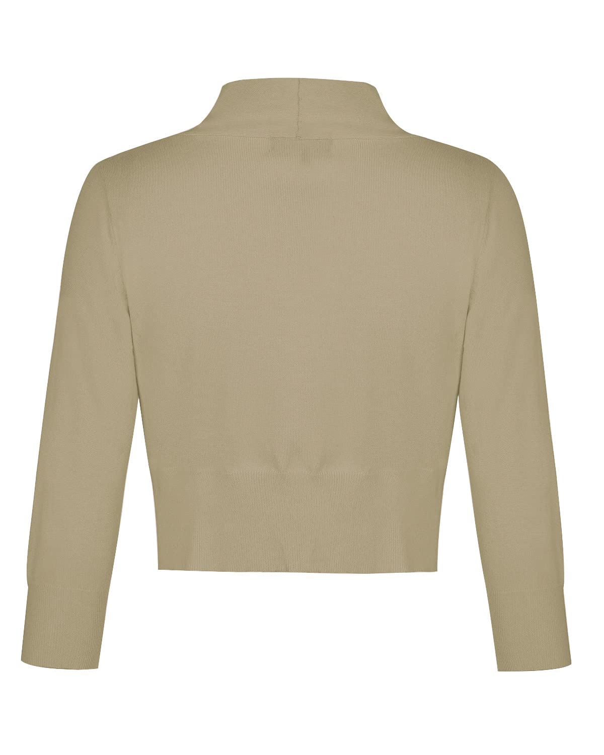 Cardigan bolero scurt damă decolteu în V cu mânecă lungă – Camel XL