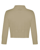 Cardigan bolero scurt damă decolteu în V cu mânecă lungă – Camel XL