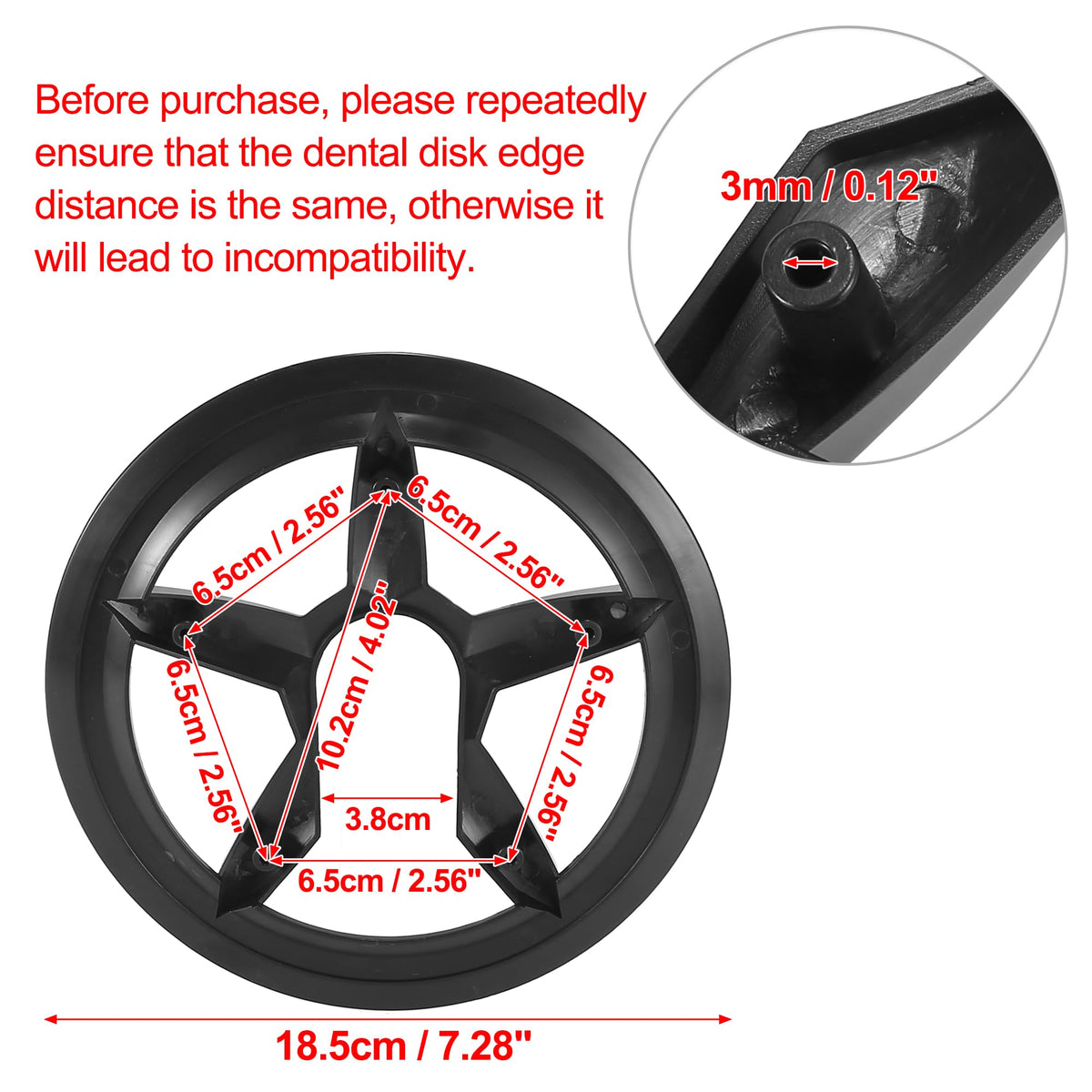 Protecție apărătoare din plastic pentru foaie angrenaj bicicletă 6.5 cm cu 5 găuri – Negru