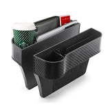 Adunsiaoto 2Pcs Car Seat Side Organizer, Auto Seat Console Side Storage Box, Car Side Pocket Organizer, for Cell Phones(Black)