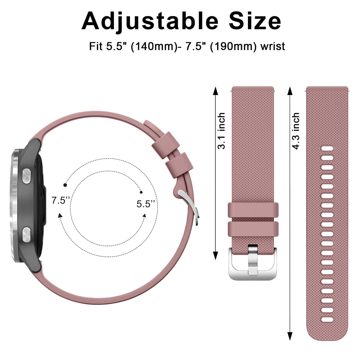 Brățări din silicon compatibile Garmin Vivoactive / Venu / Forerunner, set 3 bucăți