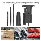 Reciprocating Saw Attachment Kit Drill-to-Saw Conversion with Metal Blades – Universal