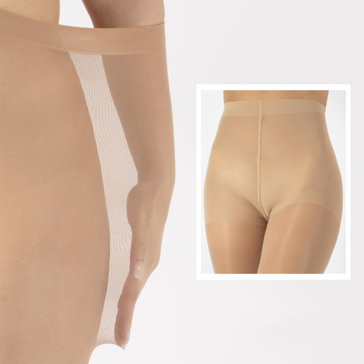 CALZITALY Compression Stockings, 10 mmHg High Compression Pantyhose | 70 Denier | Black, Natural, Blue | S, M, L, XL | Italian Hosiery (M, 2X Natural)