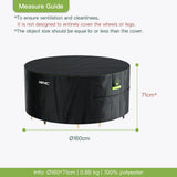 Husă impermeabilă de protecție pentru mobilier de grădină rotund Awnic 420D Oxford (Ø160x71 cm) – Negru