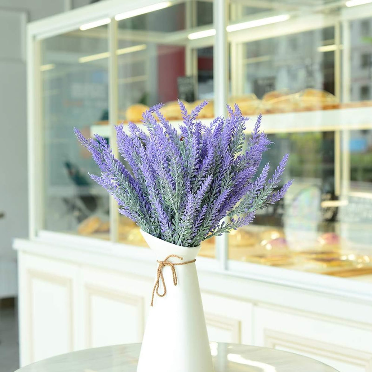 Artificial Lavender Flowers 12-Pack Weatherproof Outdoor Decorative – Purple