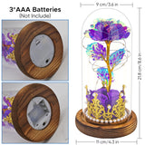 Hemiro Eternal Rose in a Glass, Mother's Day Gifts for Mom, Rose in a Glass with LED in a Glass Dome, Gifts for Women, Mom, Grandma, Girlfriend (Purple)