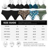 Women's Split Swimsuit Push-Up Underwire Bikini Set Ruched – White S