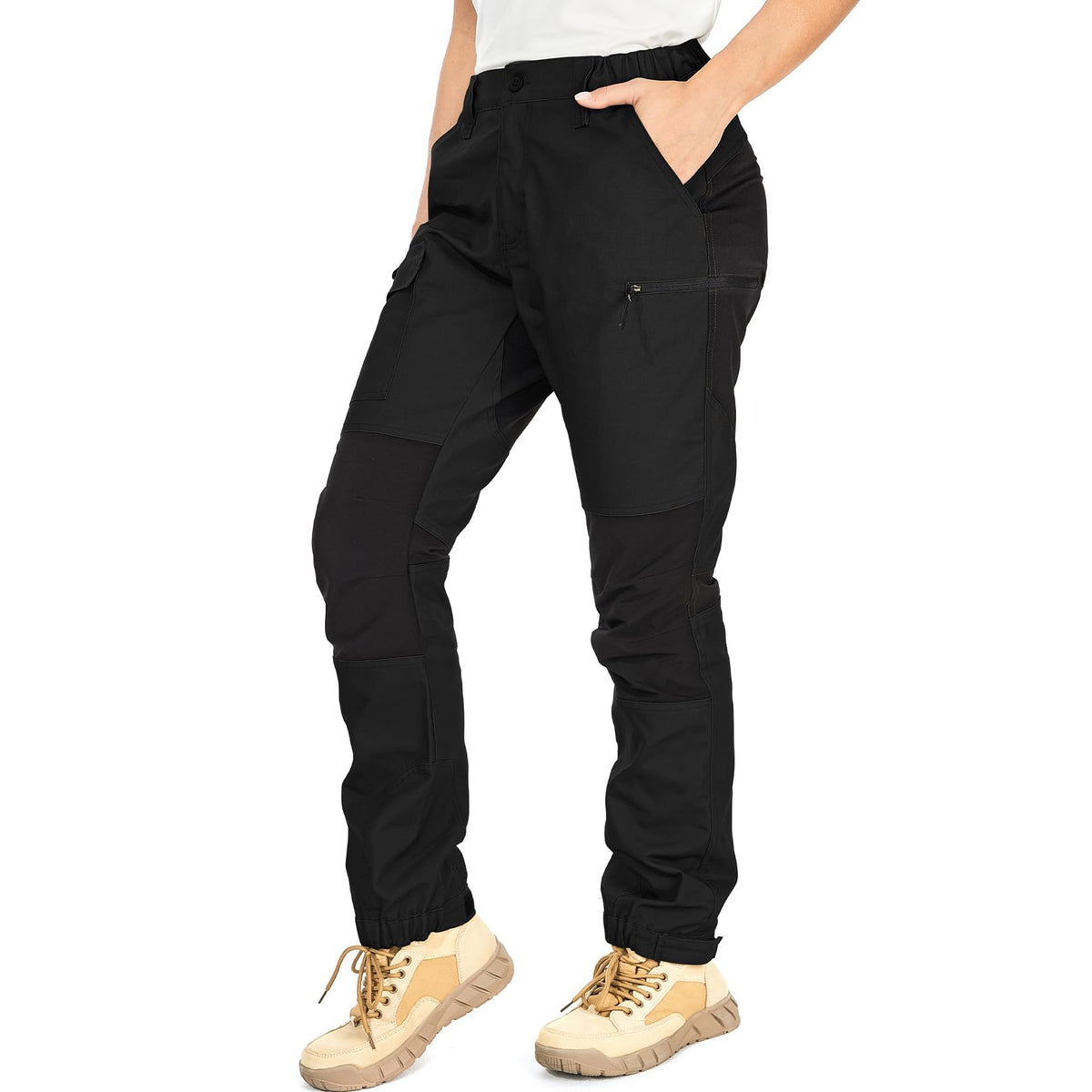 Yenwits Hiking Pants Women's Outdoor Pants Durable Robust Breathable Trekking Pants Work Pants for Outdoor Activities and Outdoor Work (2093, Black, XL)
