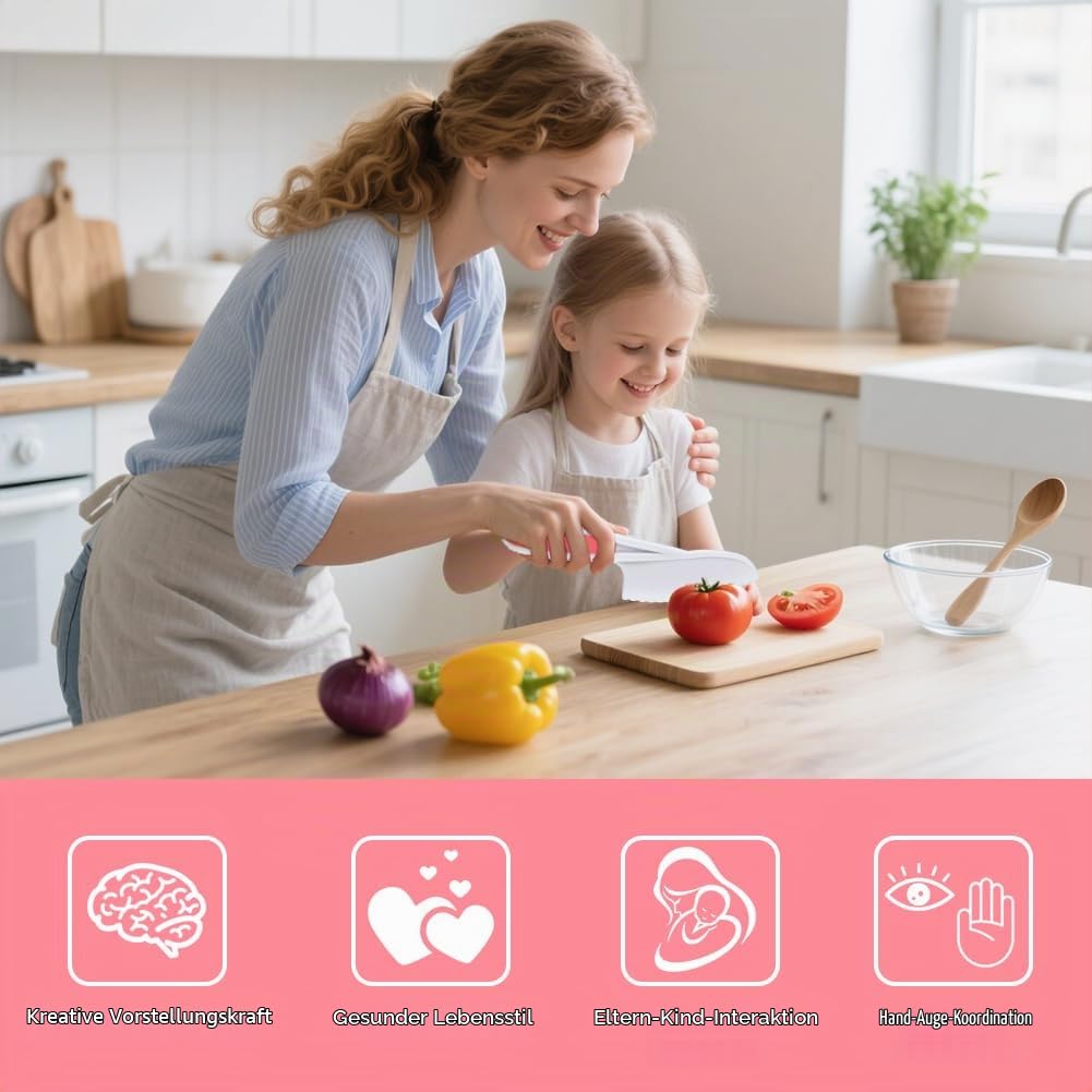 Set 35 ustensile de bucătărie sigure pentru copii cuțite fără lamă ascuțită – Multicolor (2+ ani)