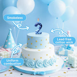Number 1 Birthday Candle Blue Dog Paw Design – Blue
