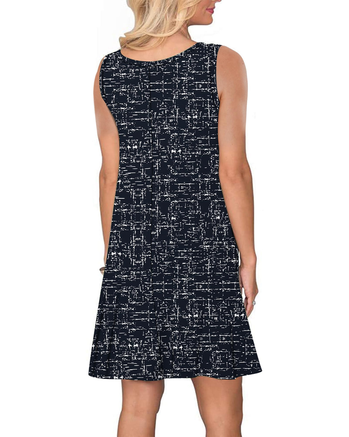 Women's Sleeveless Casual Tank T-Shirt Dress with Pockets
