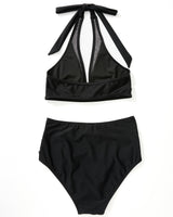 Costum de baie două piese RXRXCOCO push-up talie înaltă modelatoare – Negru XL