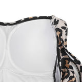 Costum de baie întreg monokini damă cu bretele reglabile și pliuri – Leopard L