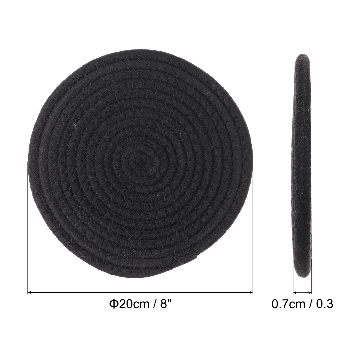 Trivets for Hot Dishes 8in Heat-Resistant 5-Pack – Black