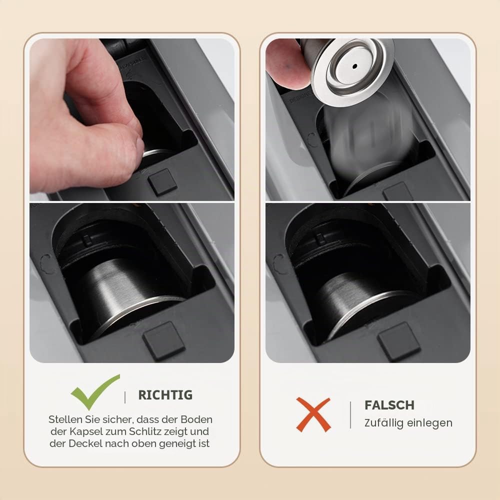Capsulă de cafea reutilizabilă din inox reîncărcabilă compatibilă Nespresso – Argintiu