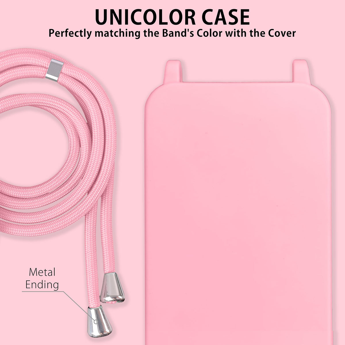 Husă din silicon TPU moale cu șnur reglabil de gât pentru iPhone X/XS – Roz