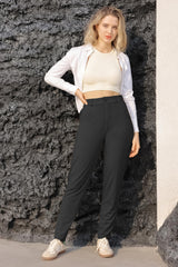 High-waisted Skinny Trousers Stretch with Pockets – Khaki 27in L